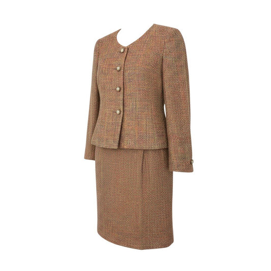 55k11 NINA RICCI Boutique ニナリッチ セットアップスカート ツイード生地 フランス製生地 ノーカラージャケット ひざ丈スカート レディース 女性用 11 マルチカラーu02t