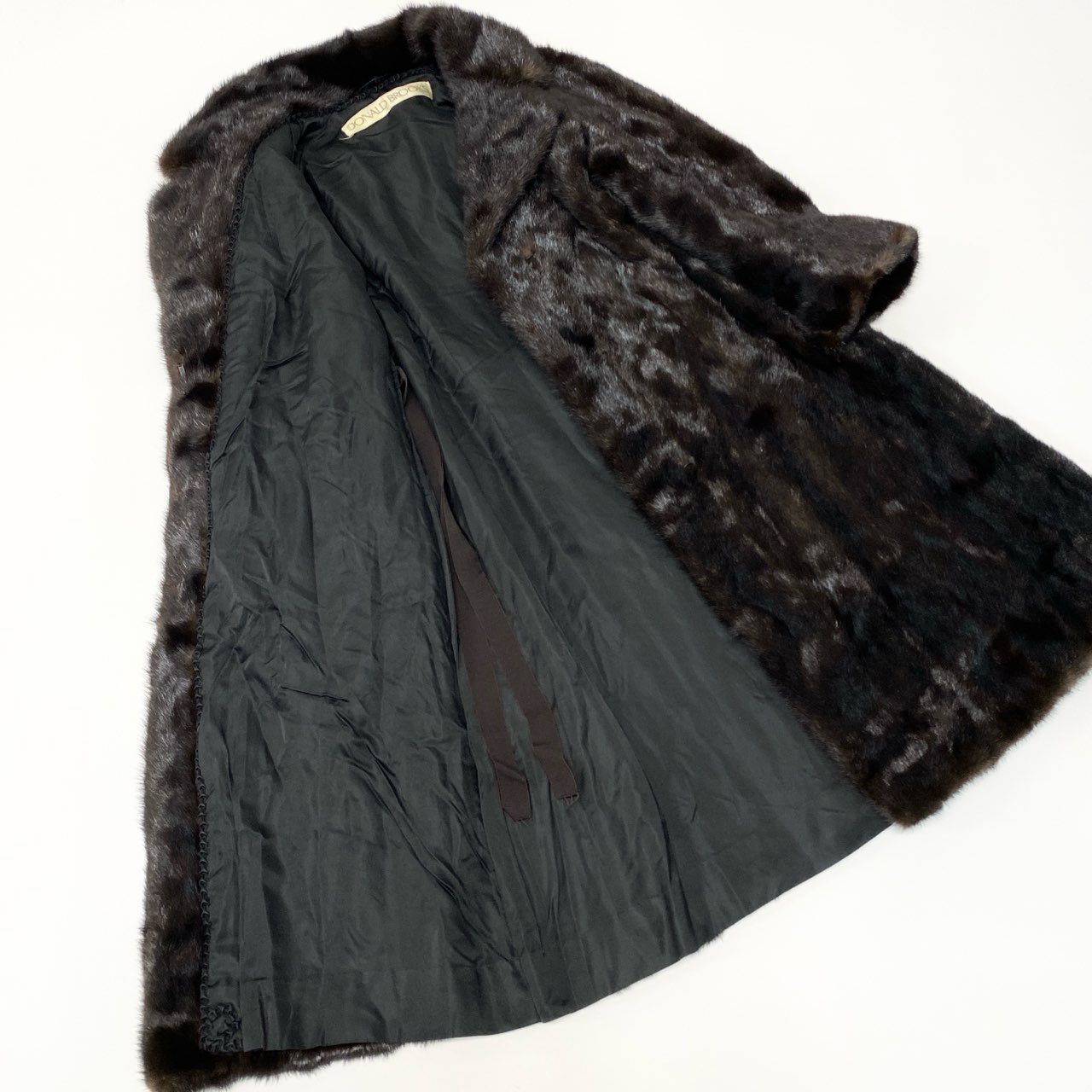 34a16 デミバフミンク ロングコート サイズ11号 MITSUKOSHI ブラウン 本毛皮 Mink Fur Long Coatt18r