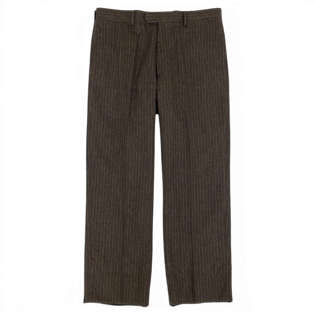 41e14 HERMES エルメス ウールスラックス ストライプ ボトムパンツ イタリア製 54サイズ ブラウン ウール100％ メンズ 男性用u02t