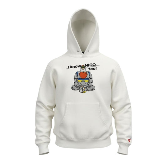 82c27 HUMAN MADE ヒューマンメイド I KNOW NIGO TOO パーカー スウェットフーディー サイズXL ホワイト メンズ 男性用k02i