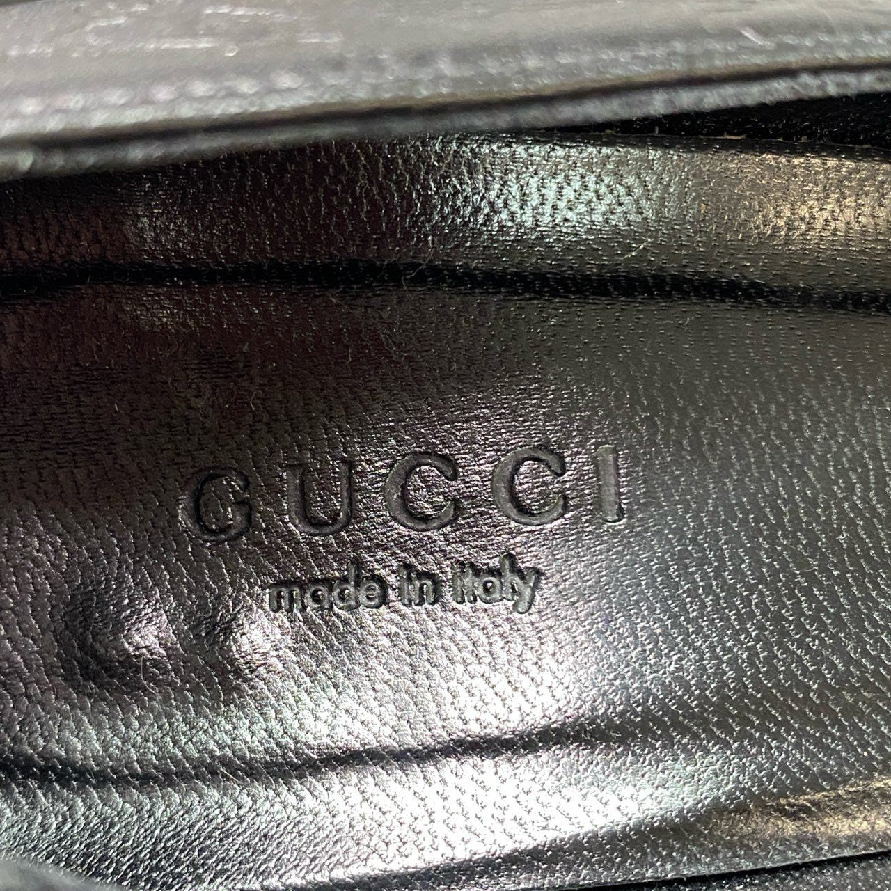 6k6 【イタリア製】GUCCI グッチ GGシマ ロゴデザイン レザーパンプス サイズ35 1/2C ブラック レザー レディース 女性用 靴