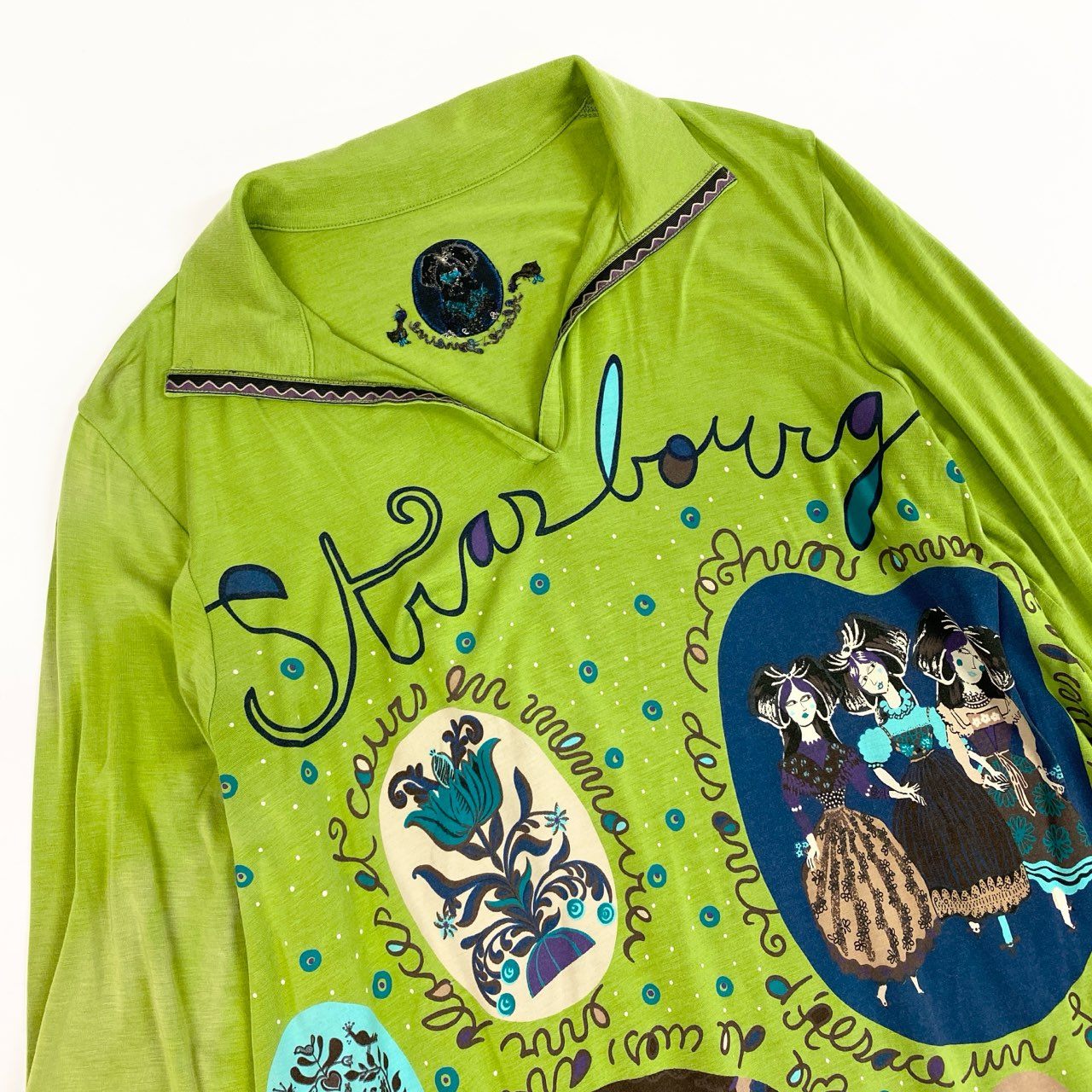 64a23 TOKUKO 1er VOL トクコプルミエヴォル チュニックワンピース 7分袖ワンピース トップス ストレッチ素材 Aライン 9 ライトグリーン レディース 女性用u02t