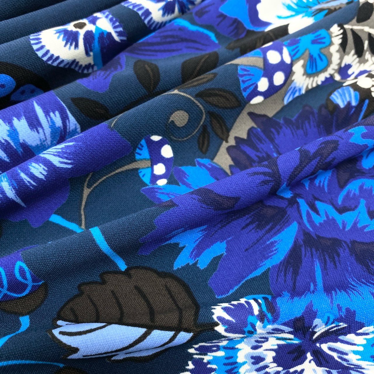 33c10 TOKUKO 1er VOL トクコプルミエヴォル ロングスリーブワンピース Aライン アシンメトリー アニマル 花柄プリント レディース 女性服 サイズ9 ネイビーu02t