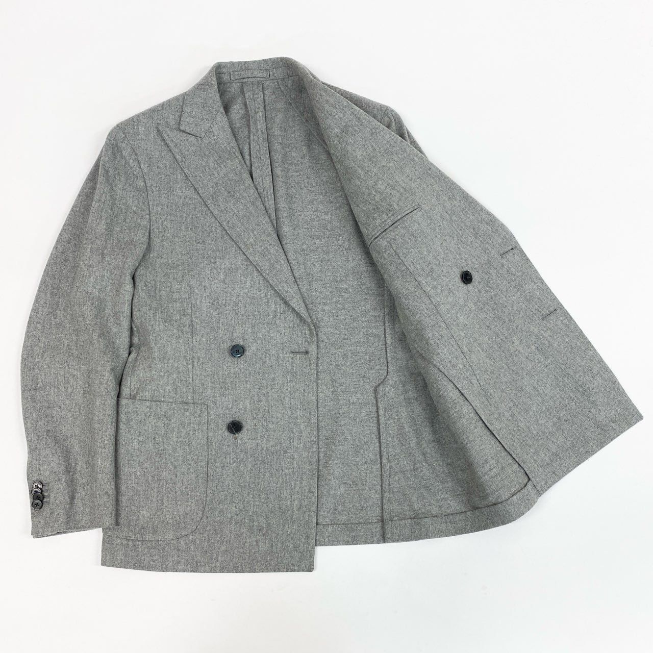 33L4 LARDINI ラルディーニ スーツセットアップ テーラードジャケット  ウールジャケット ダブルブレスト スラックス AP22484AQ 46サイズ グレー メンズu02t