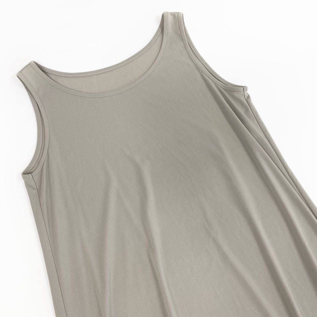 83L22 【美品】TOKUKO 1er VOL トクコプルミエヴォル ノースリーブワンピース 膝丈ワンピース 裾フリル ストレッチ素材 9サイズ ベージュ レディースu02t