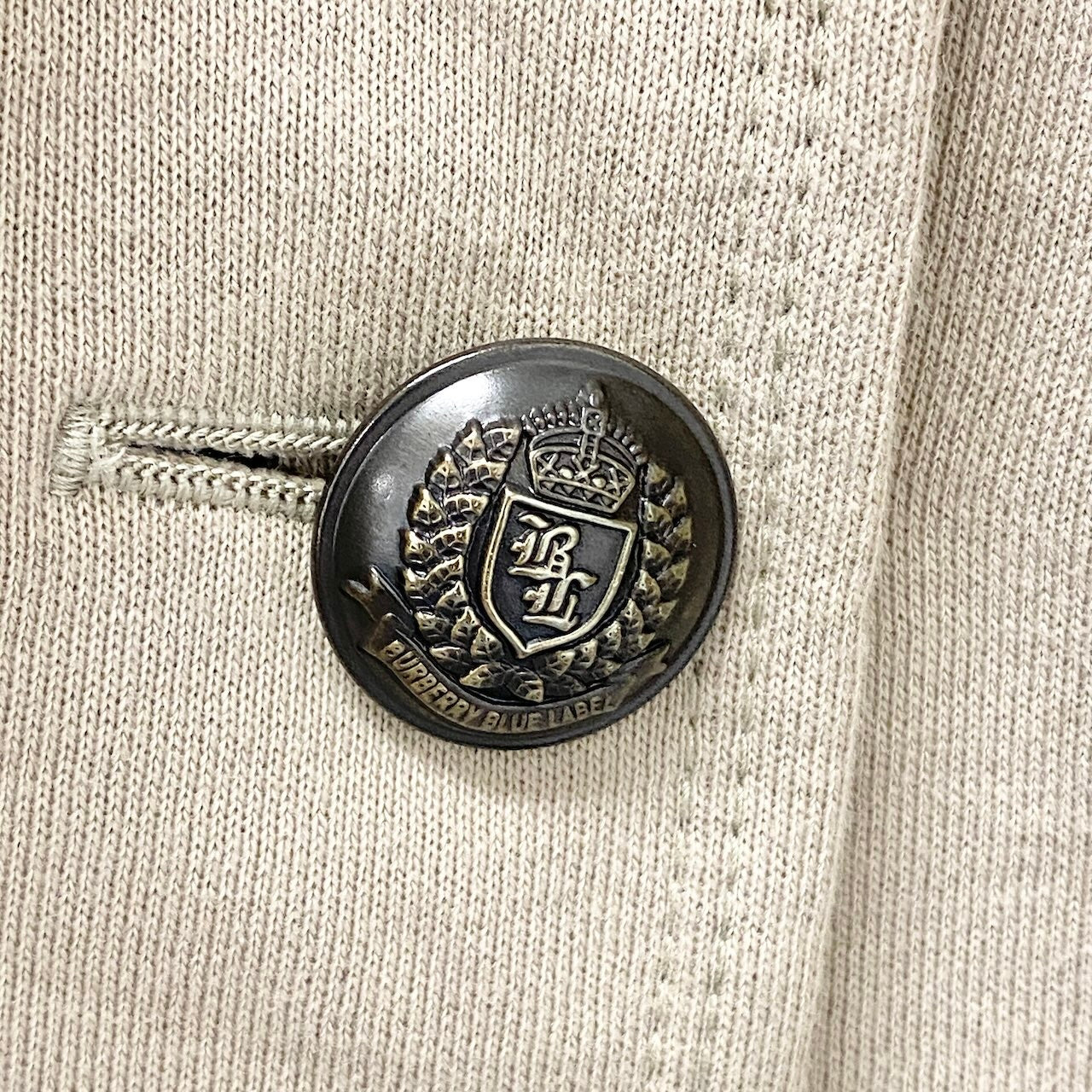 86c31 BURBERRY BLUE LABEL バーバリー ブルーレーベル フード付き コットンポンチョ サイズ38 ベージュ ケープ 日本製t18r