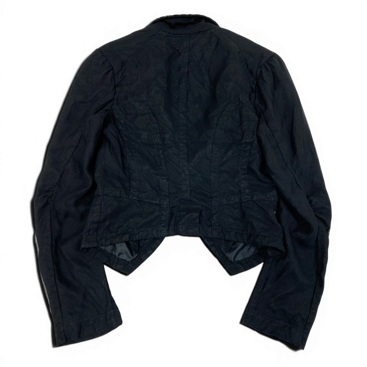 Ag23 COMME des GARCONS AD2005 クロップドジャケット スパンコール メッシュ Sサイズ ブラック ポリエステル100％ レディース 女性用ta2