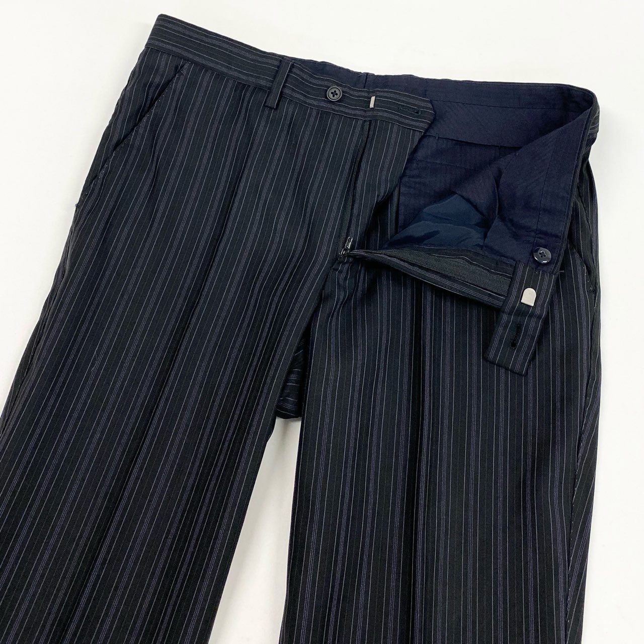 69L17 Paul Smith LONDON ポールスミス シングルスーツジャケット ストライプ柄 ロロピアーナ生地 M2 ブラック レディース 女性用u02t