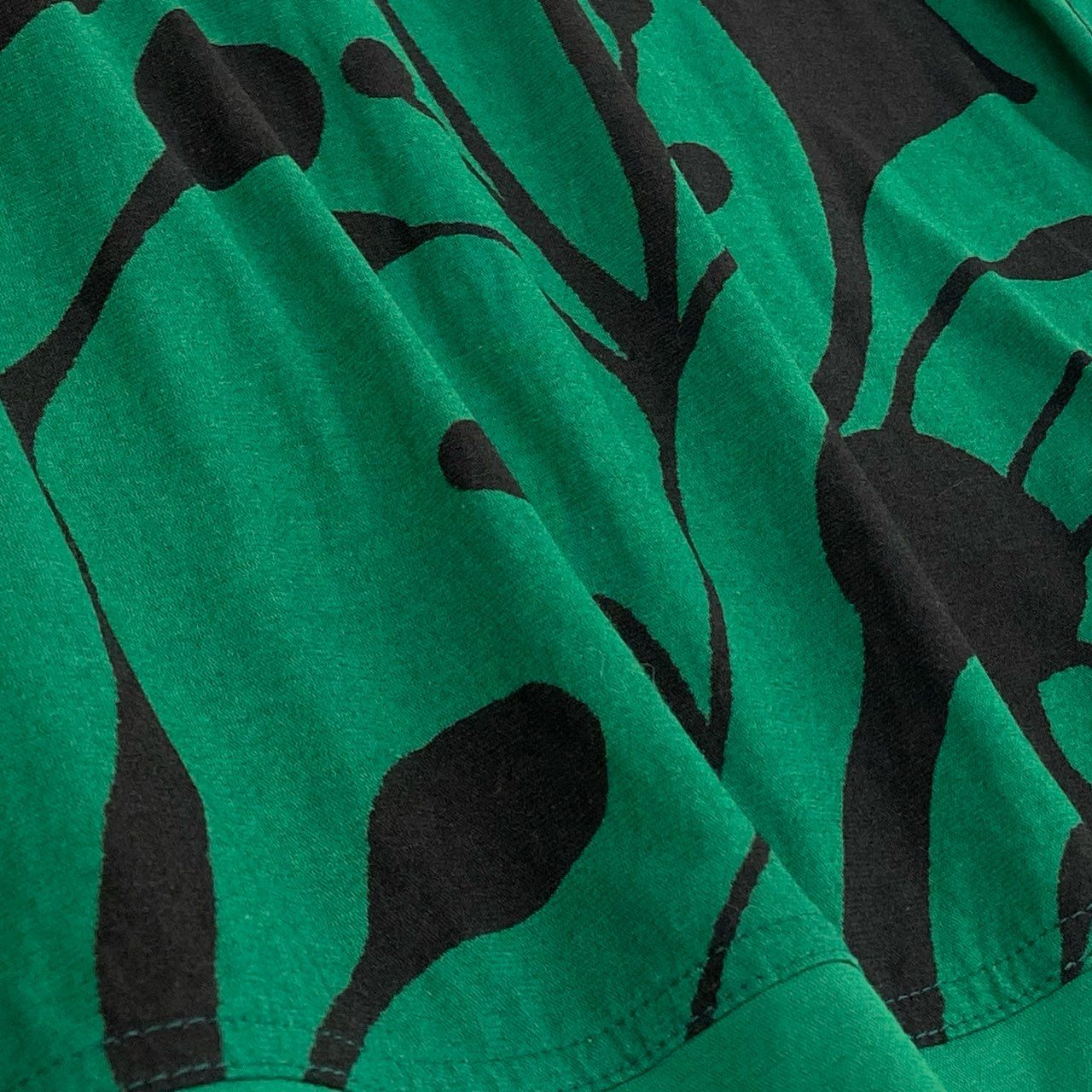 64k19 TOKUKO 1er VOL トクコプルミエヴォル 7分袖ワンピース コットンワンピース 膝上 ビッグプリント レディース 女性用 9 グリーン 綿100％u02t