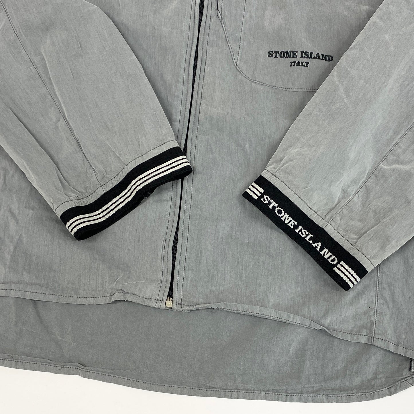 29k6 STONE ISLAND ストーンアイランド コットンナイロンジャケット ブルゾン 04年 00's ジップアップ アウター  4215A04/878 Sサイズ グレー メンズu02t