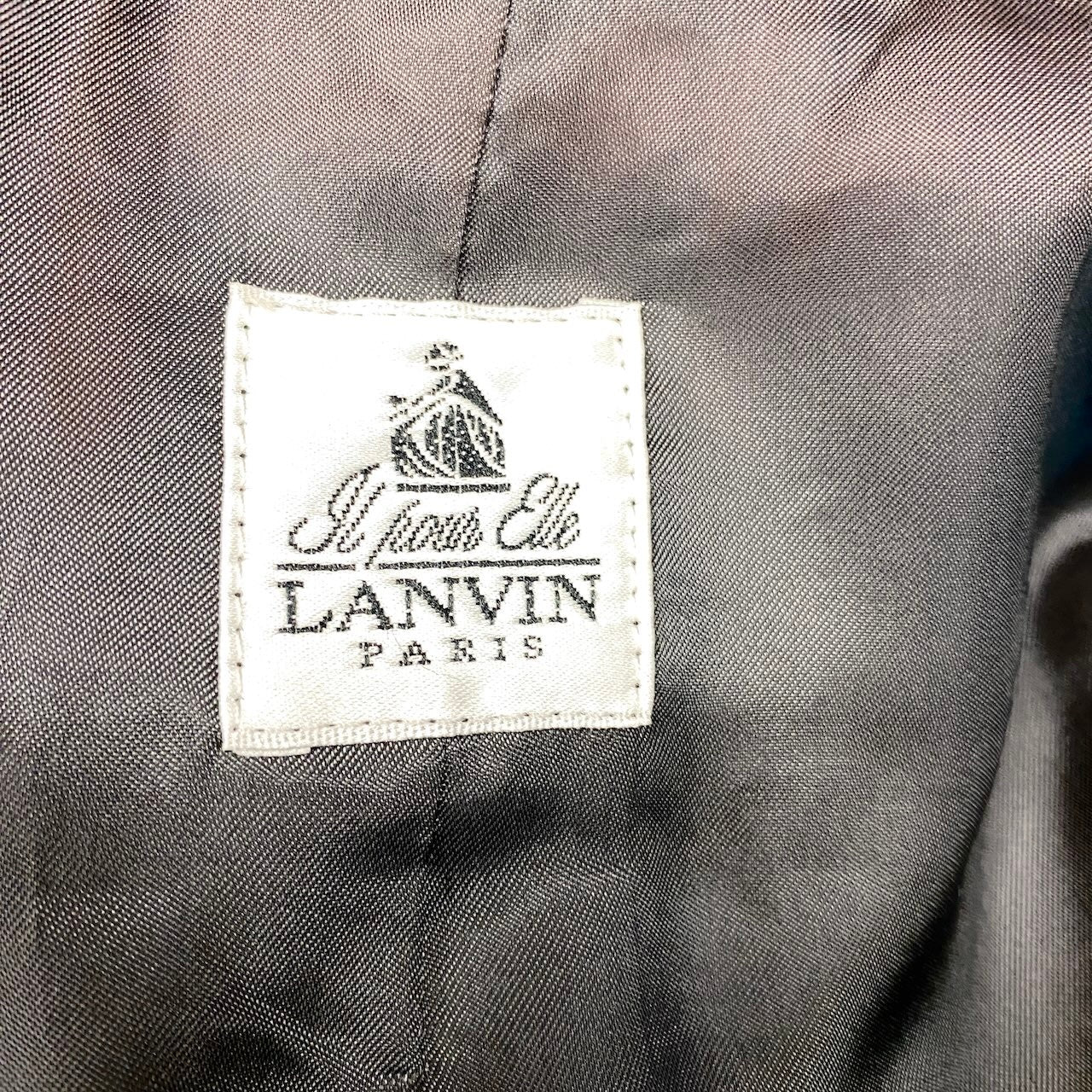 9h28 LANVIN PARIS ランバン ダブルブレスト テーラードジャケット ブレザー ロロピアーナ生地 サイズ42 ダークグレー レディースo07t