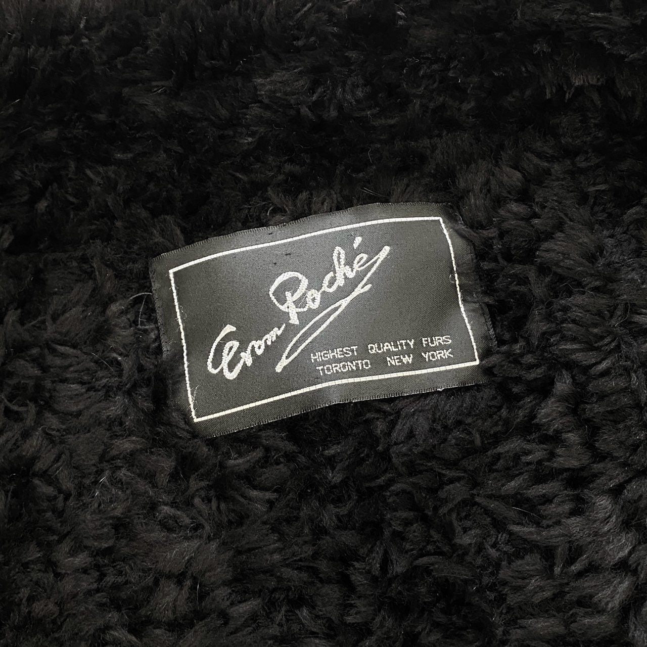44k14 Erom Roche エロムロシェ ヌートリア ファーコート 毛皮コート 装飾ボタン ボーダー 11号 ブラック グレー レディースu02t