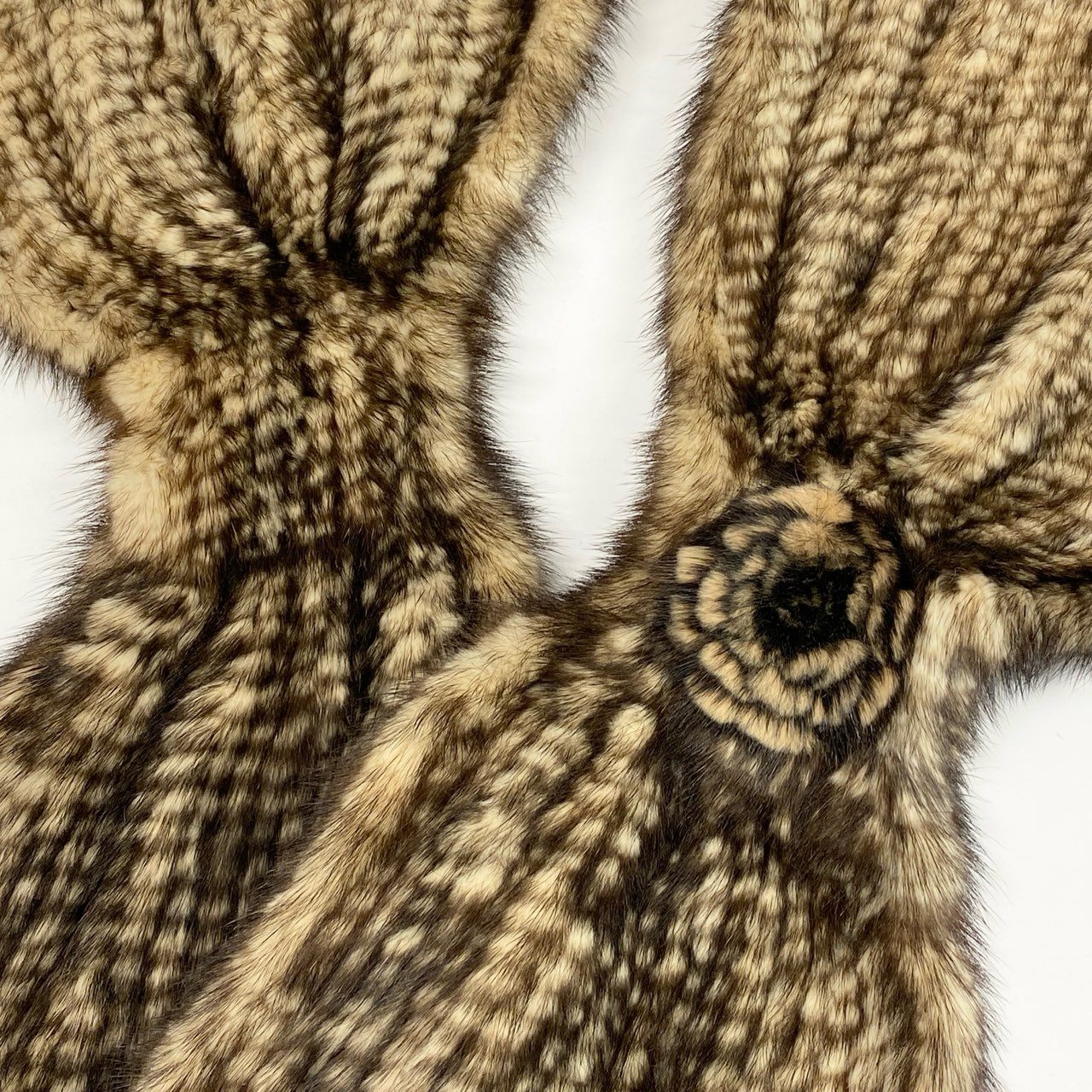 86j23 《美品》マフラー ストール ミンクヤーン ミンクファー 毛皮 ベージュ系 レディース 女性用u02t