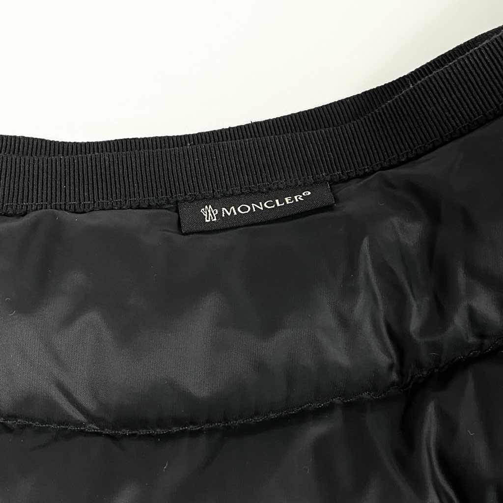 7L22 【美品】MONCLER モンクレール フレアダウンスカート ロングスカート ボリュームスカート ナイロン 38サイズ ブラック レディースk02i