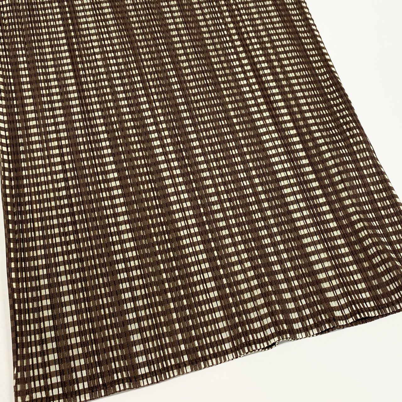 14j3 《美品》 PLEATS PLEASE ISSEY MIYAKE プリーツプリーズイッセイミヤケ 日本製 チェック柄 ノースリーブプリーツカットソー トップス PP61-JK900 F フリーサイズ ブラウン系 レディースo07t