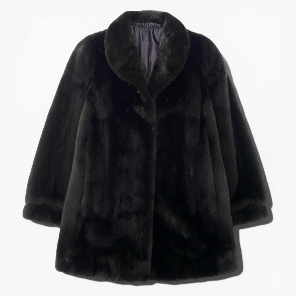 35c10 BLACKGLAMA ブラックグラマ ダークミンク ロングコート サイズ13 ダークブラウン 最高級毛皮 Dark Mink Fur Coatt18r