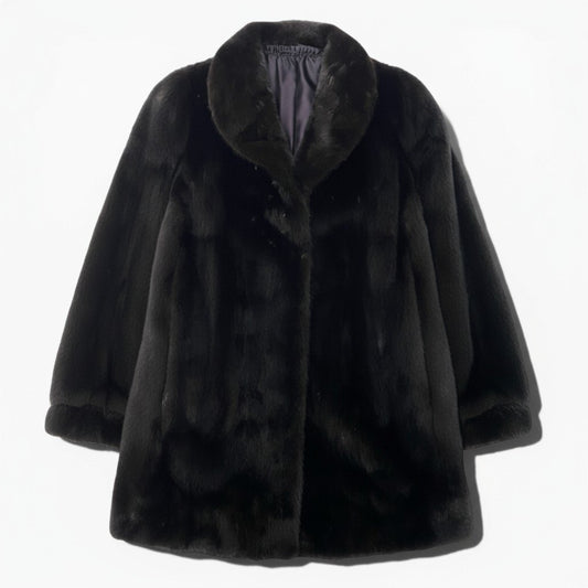 35c10 BLACKGLAMA ブラックグラマ ダークミンク ロングコート サイズ13 ダークブラウン 最高級毛皮 Dark Mink Fur Coatt18r