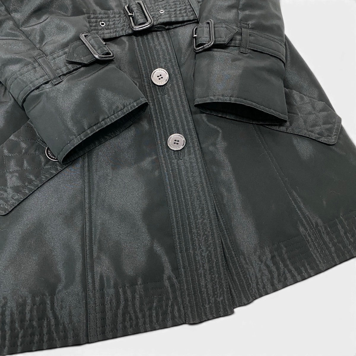 64g23 BURBERRY LONDON バーバリー 中綿トレンチコート キルティング サイズ36 ブラック レディースo07t