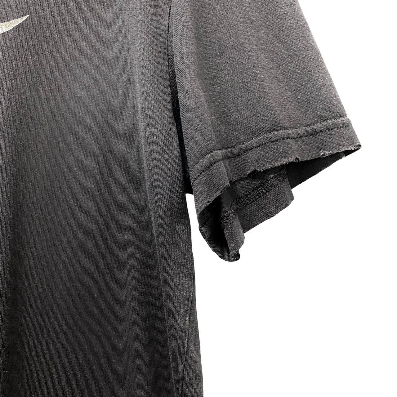 44b17 GIVENCHY ジバンシィ 半袖Tシャツ プリントTシャツ ディストレイスト加工 Sサイズ ブラック コットン100％ メンズ 男性用u02t