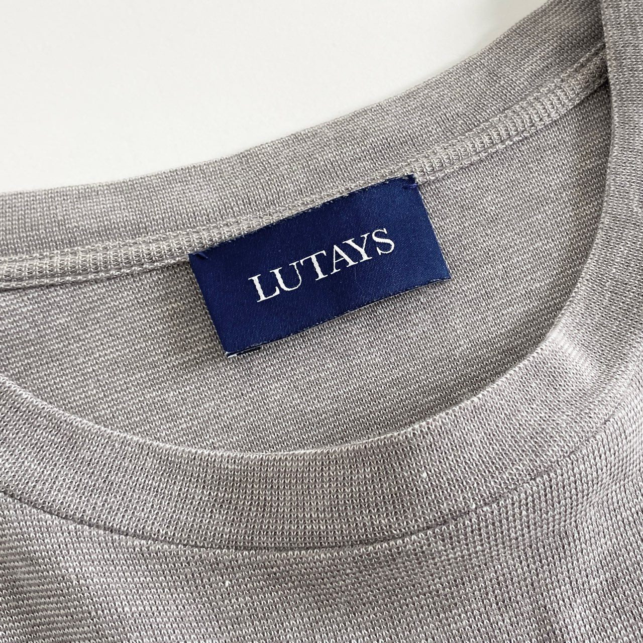 50h10 フランス製 LUTAYS リュテス 半袖Tシャツ カットソー トップス サイズ50 グレー系 コットン100％ メンズ 男性用