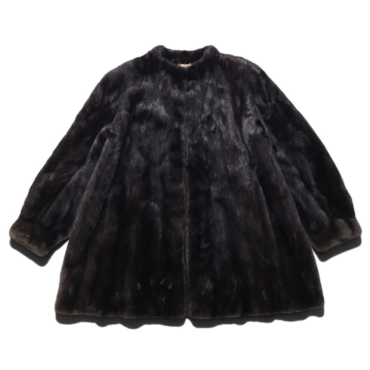 30i21 Etude マホガニーミンク ファーコート サイズ13 ダークブラウン 本毛皮 Mink Fur Coat リアルファー ノーカラーt18r