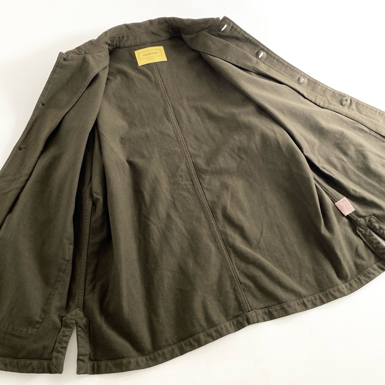 59g26 SEVEN BY SEVEN × Steven Alan セブンバイセブン スティーブンアラン 日本製 GARMENT DYE BLOUSON ガーメントダイブルゾン ジャケット カバーオール 800-1225015 Lサイズ カーキ コットン