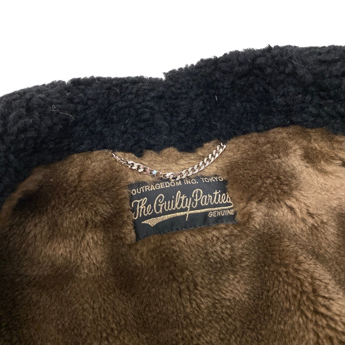 42h18 WACKO MARIA ワコマリア Ermenegildo Zegna ギャングコート アルパカブレンド 羊革 ボアカラー  S ブラック系 メンズ 男性用t18r