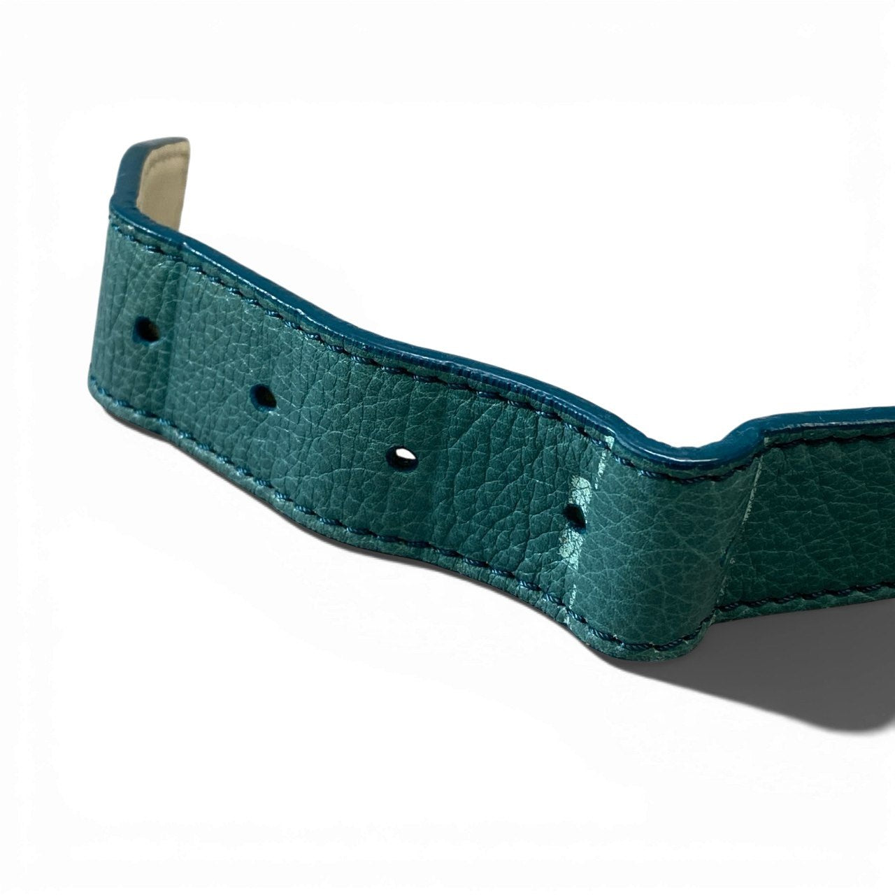 a6 CELINE セリーヌ ベルト 馬車 ロゴバックル イタリア製 M グリーン レザー 本革 レディースk02i