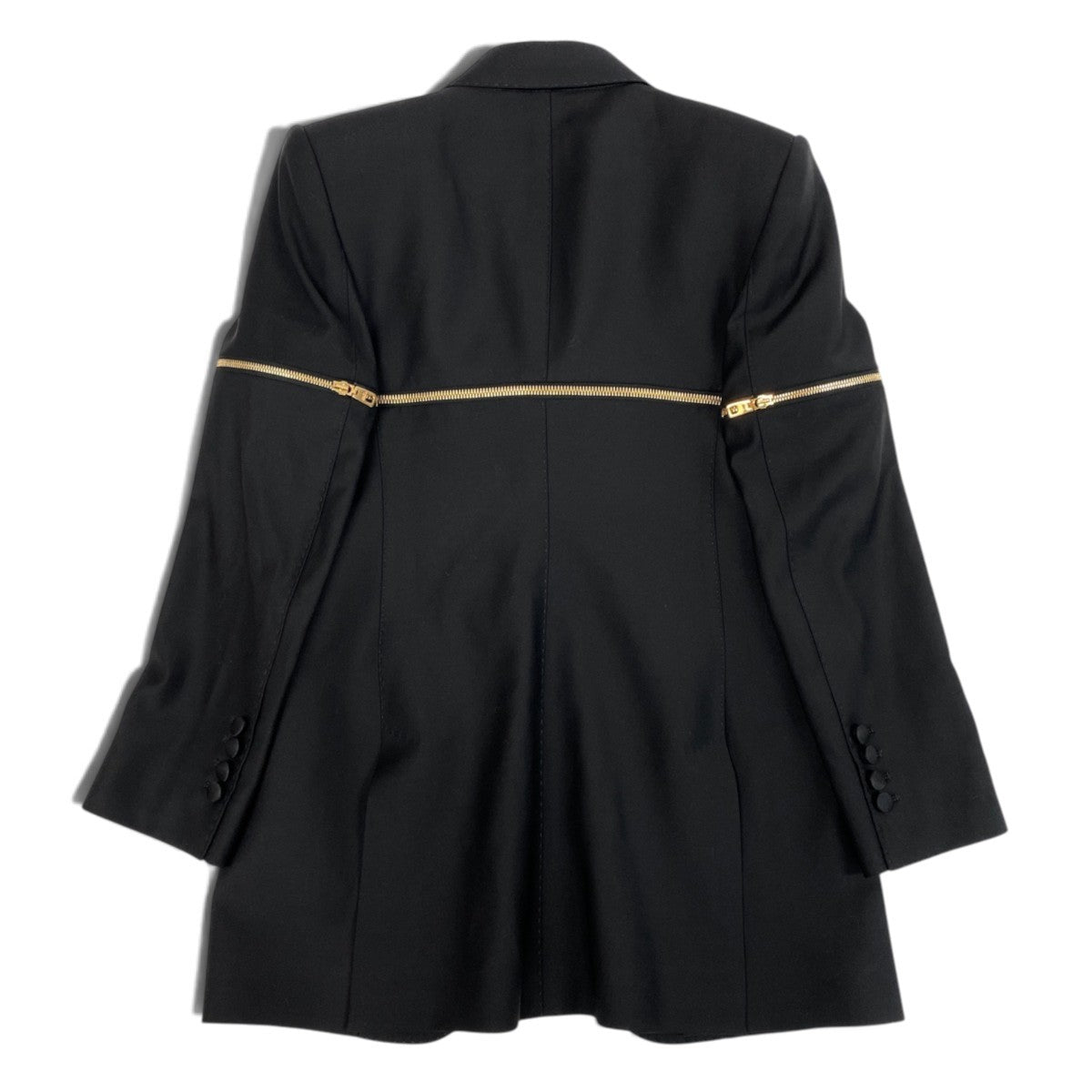 h31 【美品】DOLCE&GABBANA テーラードジャケット ジップデザイン イタリア製 36サイズ ブラック レディース 女性用k02i