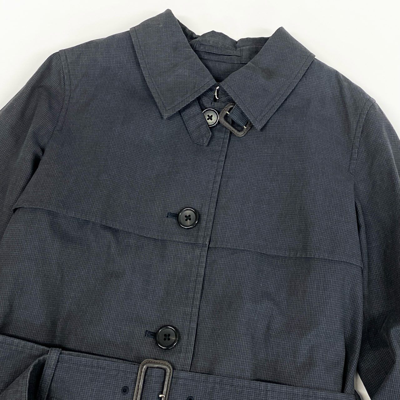 13j29 MARGARET HOWELL マーガレットハウエル ショートトレンチコート ジャケット アウター ライナー着脱可 578-212904 1サイズ ネイビー レディースu02t