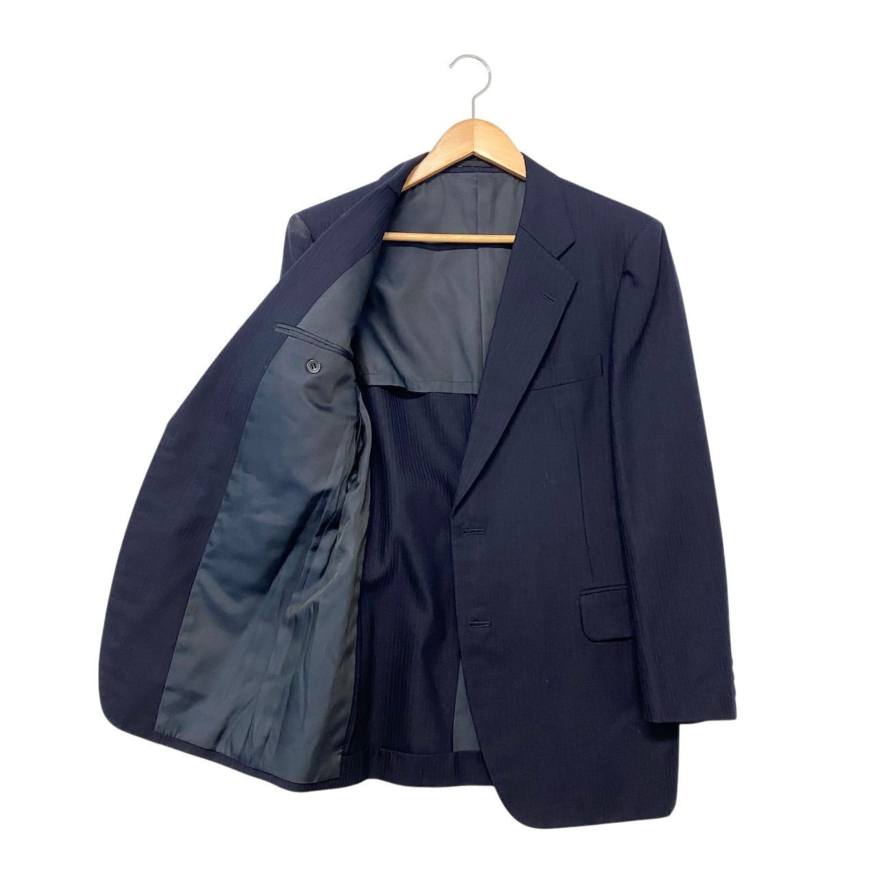 26h31 Burberrys バーバリー セットアップ シングルスーツ ストライプ柄 フォーマル サイズAB5 ネイビー メンズ 紳士服o07t