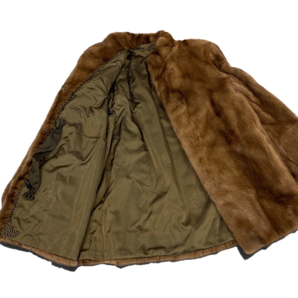 36j7 パステルミンク ファーコート サイズ11 茶系 本毛皮 Pastel Mink Fur Coat リアルファーt18r