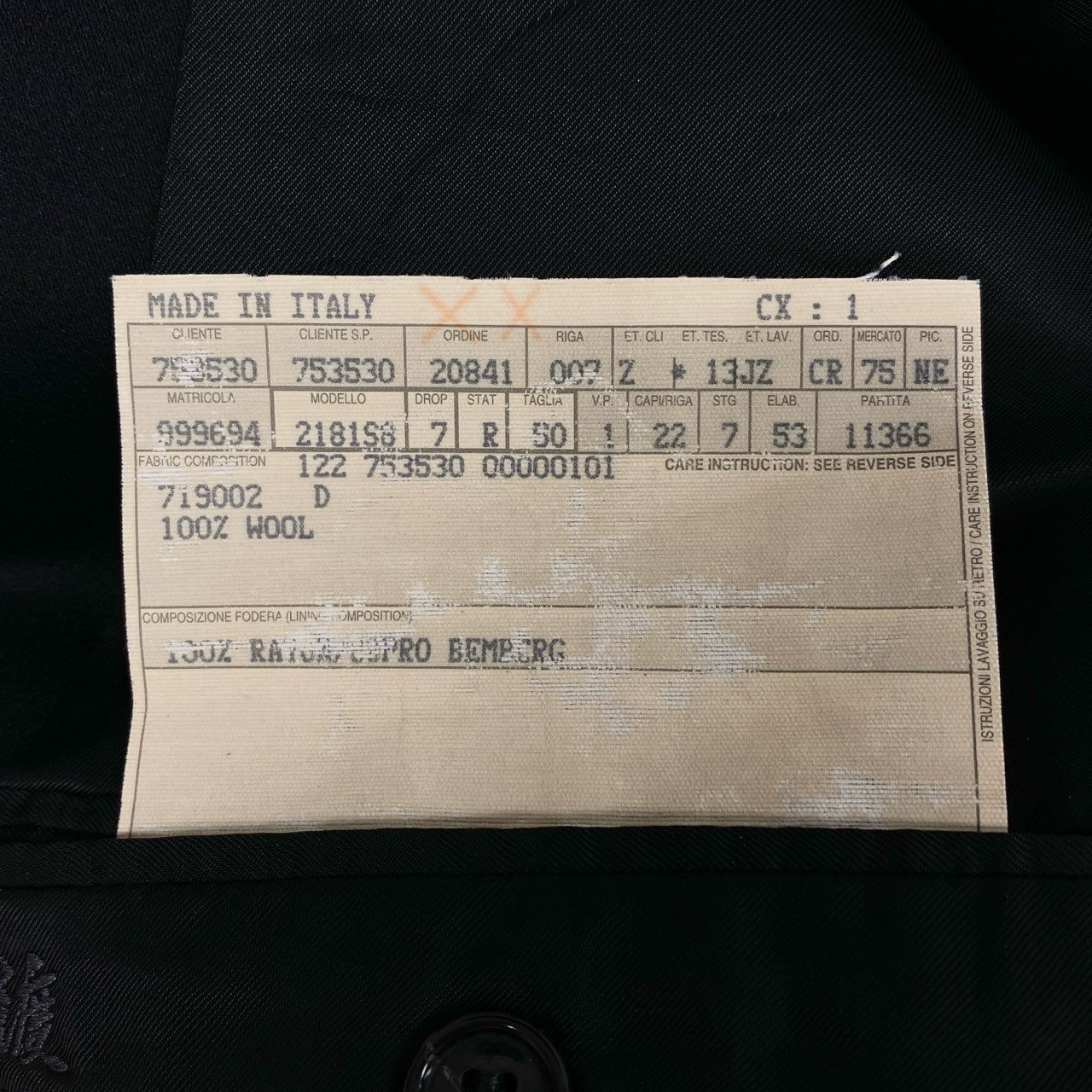 9L19 Ermenegildo Zegna エルメネジルドゼニア セットアップ タキシード スーツ ジャケット ボトム 50サイズ ブラック メンズo07t