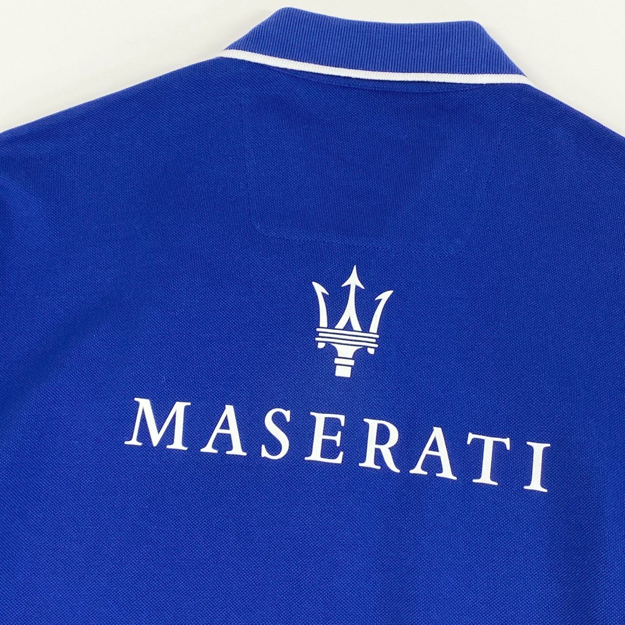 24i25 《未使用》 Z ZEGNA × MASERATI ゼニア マセラティ 半袖ポロシャツ トップス コラボ ハーフジップ サイズXL ブルー メンズ ゴルフu02t