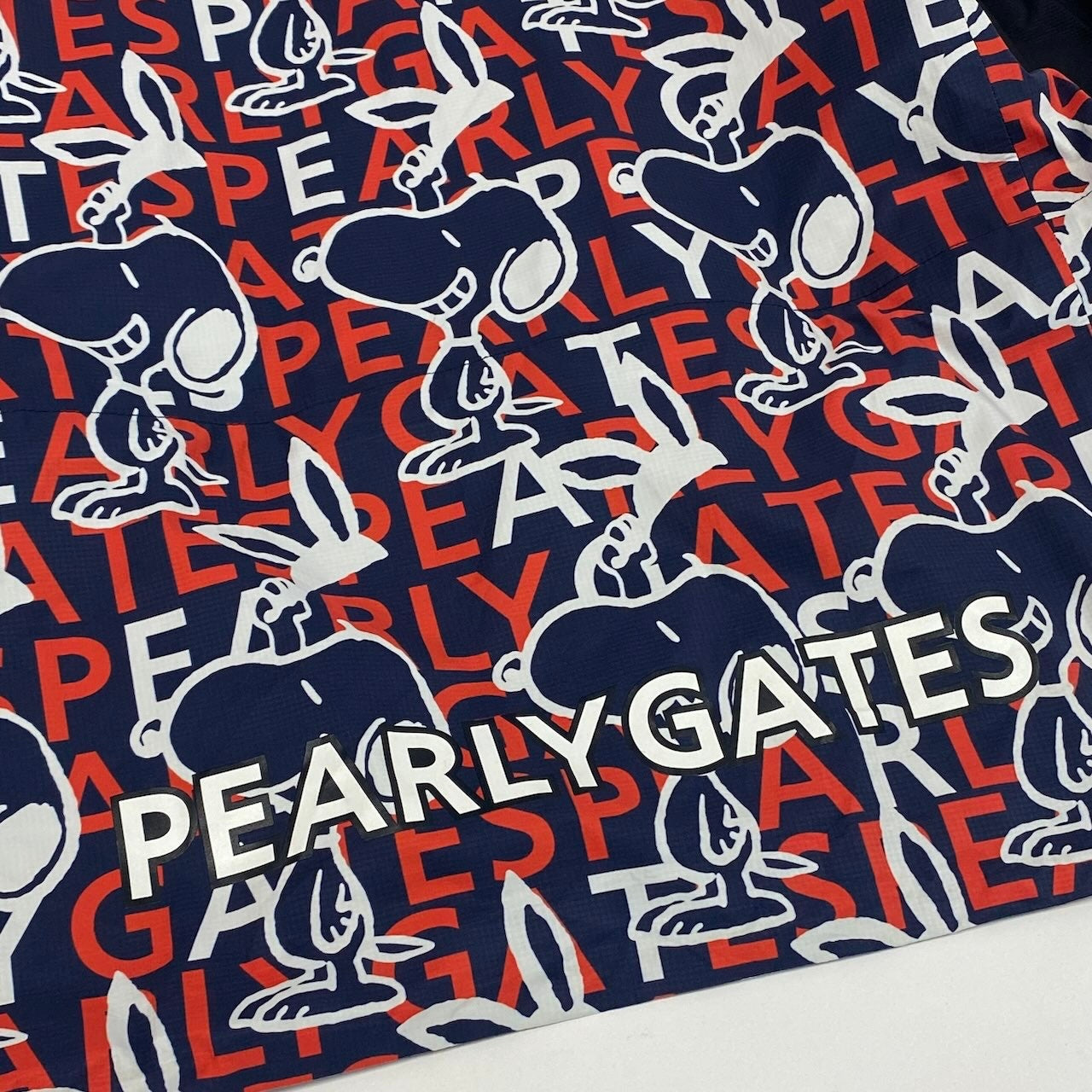 25e14 《美品》 PEARLY GATES パーリーゲイツ × PEANUTS ピーナッツ スヌーピー ナイロンジャケット ゴルフウェア サイズ4 ネイビーt18r