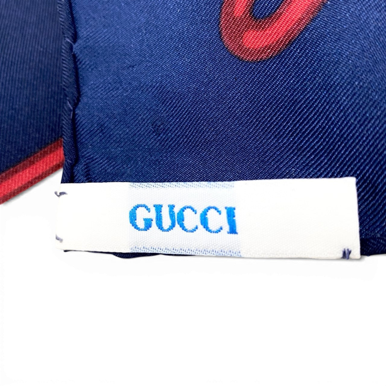 b20 GUCCI グッチ Pocket Watch Silk Scarf 懐中時計柄 スカーフ ネイビー ホワイト シルク100％ イタリア製t18r