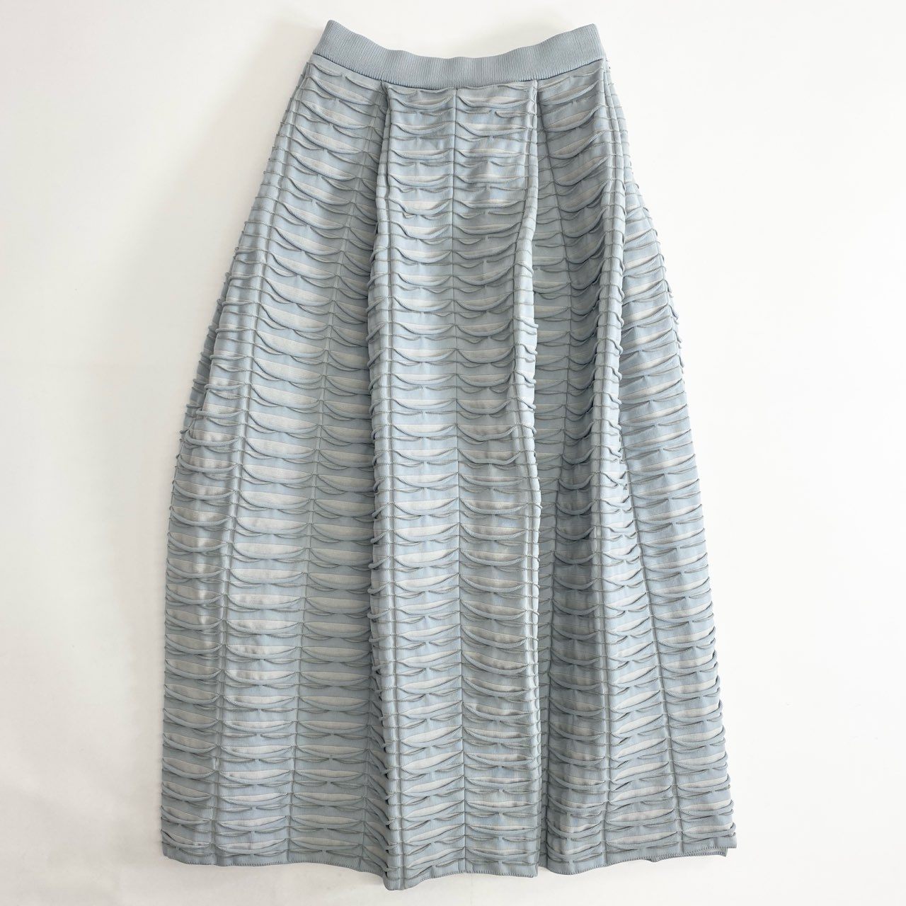 2c24 CFCL シーエフシーエル サンプル品 FACADE SKIRT フレアスカート 3 ライトブルー 日本製 14G袋天竺