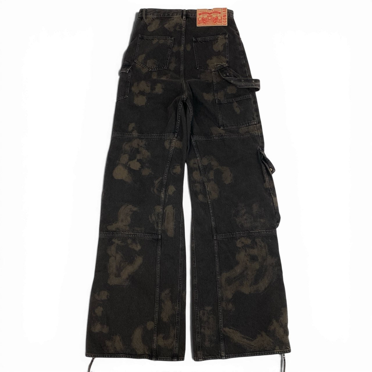 Mb16《美品》 EGONLAB エゴンラボ 2024AW CARGO ELEVATED カーゴパンツ デニムパンツ ダメージ加工 S ブラウン系 コットン メンズu02t