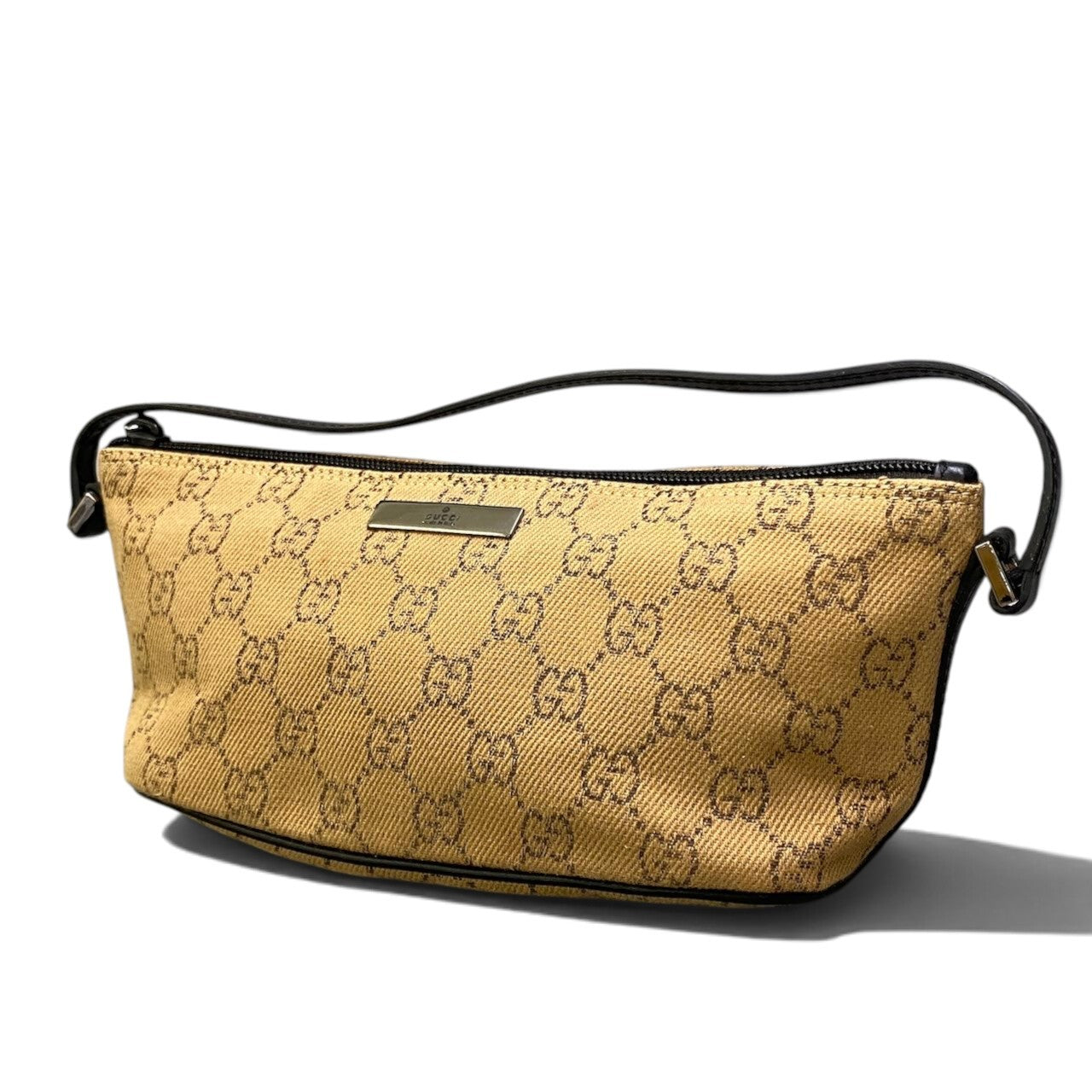 h29 GUCCI GGキャンバス アクセサリーポーチ ベージュ ダークブラウン レディース 女性用ta1