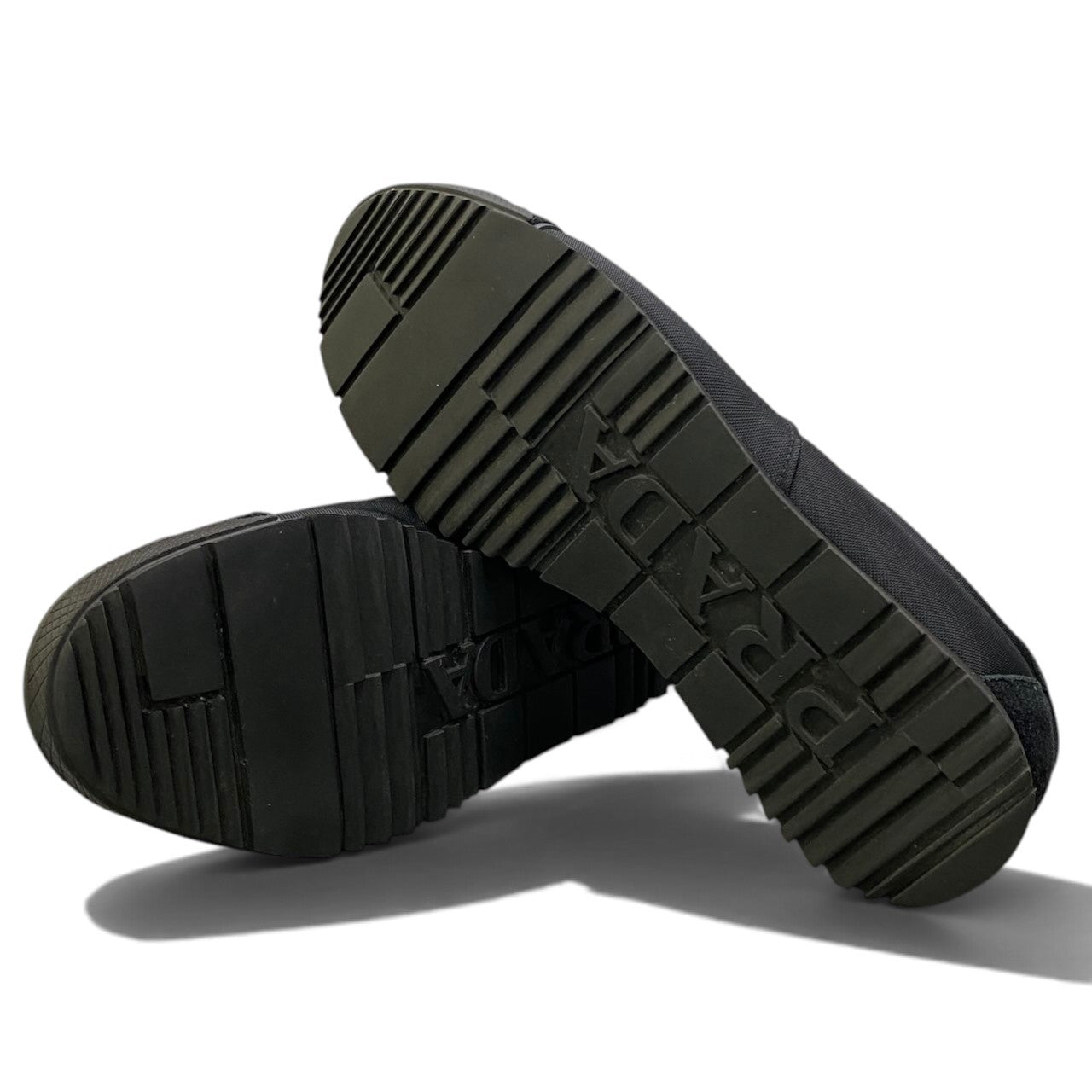 1h29 PRADA SPORTS プラダスポーツ サイドメタルロゴ スニーカー サイズ7 ブラック シューズ Metal Logo Sneakerst18r