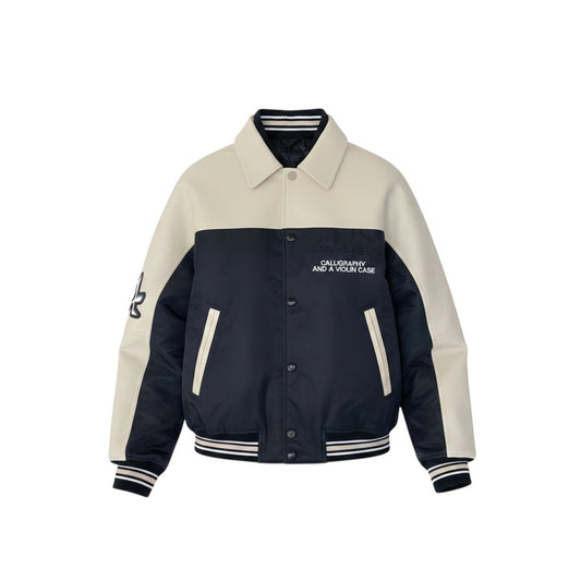 Mf19《未使用品》 LOUIS VUITTON ルイヴィトン 24SS カリグラフィー レザー × ナイロン ジャケット Calligraphy Leather Nylon Jacket サイズ50 ホワイト ブラックt18r