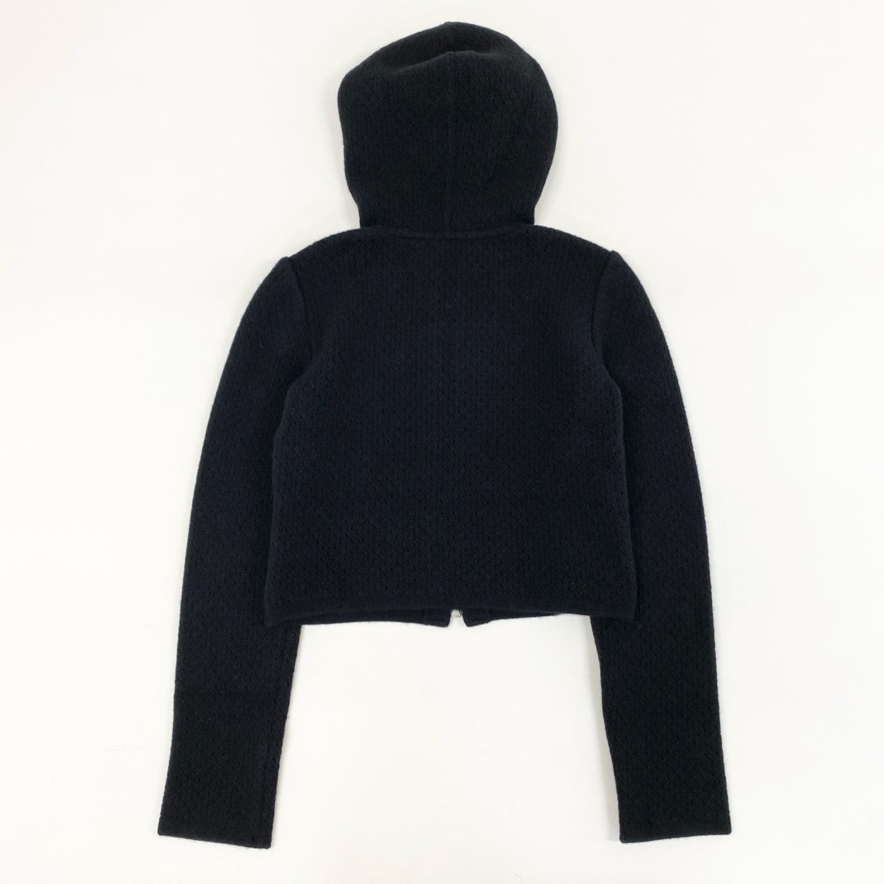 8h4 FOXEY フォクシー ダブルジップ カシミヤニットパーカー SEA BREEZE PARKA サイズ38 ブラック レディース カシミアk02i