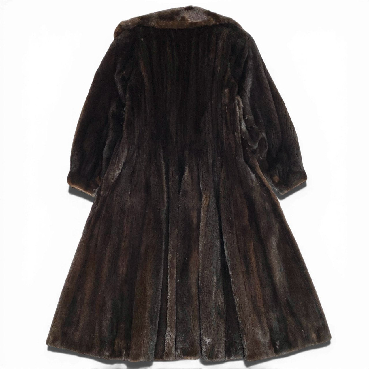 23a26 Estardo Di Valentino ヴァレンティノ マホガニーミンク 丈120cm 超ロングコート サイズF ブラウン 本毛皮 Mink Fur Long Coatt18r