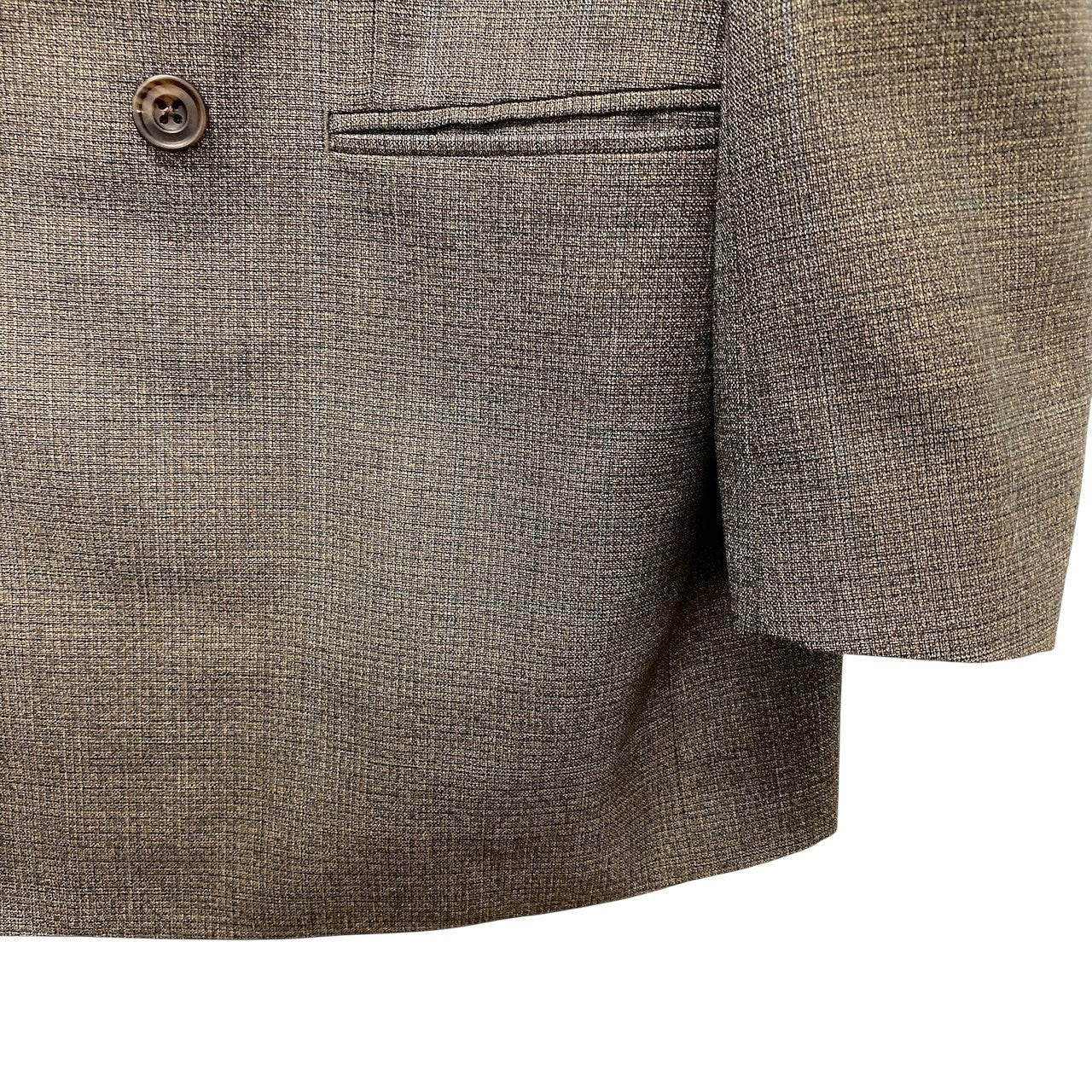 85g7 BURBERRY LONDON バーバリー セットアップスーツ ダブルブレスト チェック柄 サイズAB6 ブラウン系 ウール メンズ 紳士服o07t