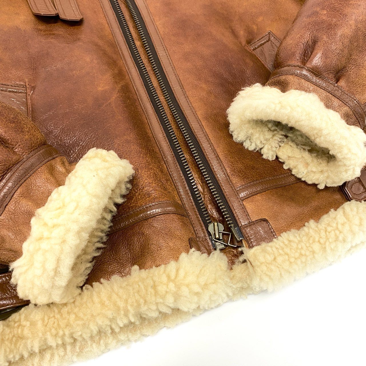 35j22 AVIREX アヴィレックス B-3 ヤンキーギャル ボア フライトジャケット 6151094 38 ブラウン YANKEE GAL ムートン アメカジt18r