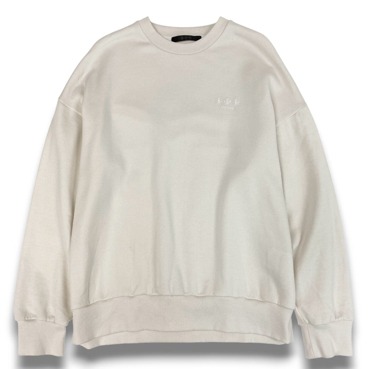 8b20 《美品》定価￥41,800 TATRAS タトラス 別注 FITART フィタート ロゴ刺繍 スウェット サイズ3 ホワイト ユニセックス トレーナーt18r