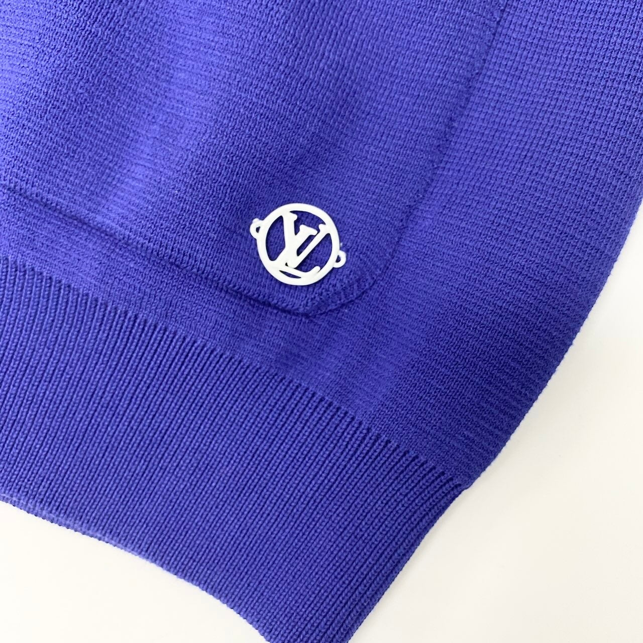 80d13 LOUIS VUITTON ルイヴィトン ピンフック ヴァージルアブロー ニットカーディガン サイズL パープル メンズ トップスk02i
