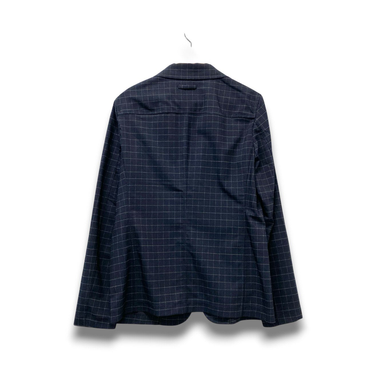 45c6 【美品】T-JACKET ティージャケット テーラードジャケット ブレザー 格子柄 チェック柄 51G419J Lサイズ ネイビー メンズ 男性用u02t