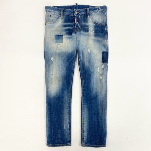 31a26 DSQUARED2 ディースクエアード girl cropped jean ダメージ加工 デニムパンツ ボトムス ジーンズ イタリア製 S75LA0908 36 インディゴ コットン レディースo07t