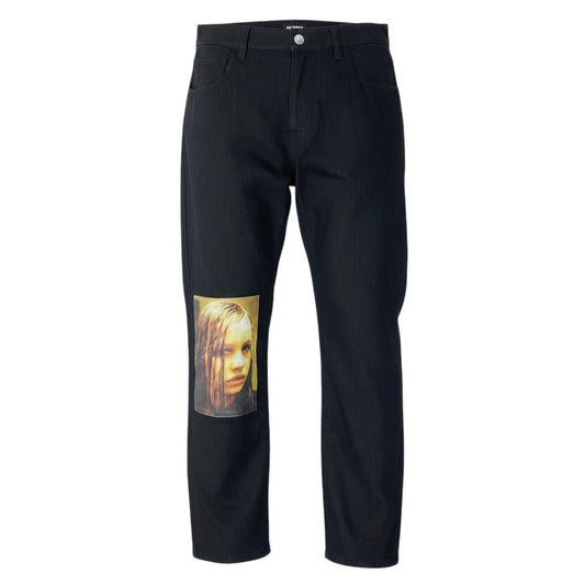 83e13 RAF SIMONS ラフシモンズ クリスチーネ・F ストレートパンツ コットンパンツ イタリア製 32サイズ ブラック メンズ 男性用k02i